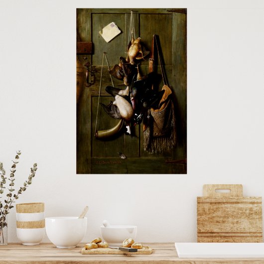 Kabinentor Stillleben Gemälde mit Enten Poster (Küche)