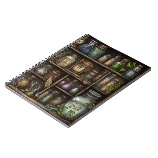 Kabinett aus Kuriositäten mit Kräuter und Augapfel Notizblock (Linke Seite)