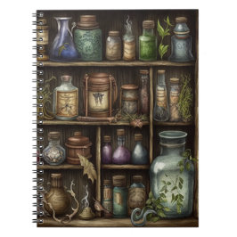 Kabinett aus Kuriositäten mit Kräuter und Augapfel Notizblock