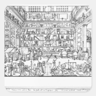 Kabinett für Physik, 1687 Quadratischer Aufkleber