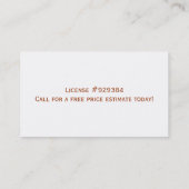 Kabinett-Holzbearbeitungs-Zimmerei-Visitenkarten Visitenkarte (Rückseite)