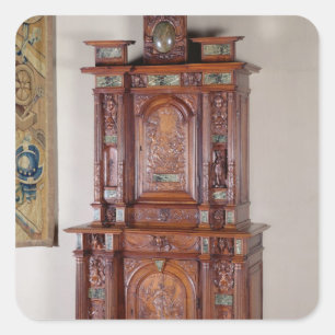 Kabinett mit zwei Sektionen und einer Doppeltür Quadratischer Aufkleber