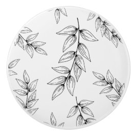 Kabinettknöpfe, Inspirierte Natur, Schwarz und Wei Keramikknauf