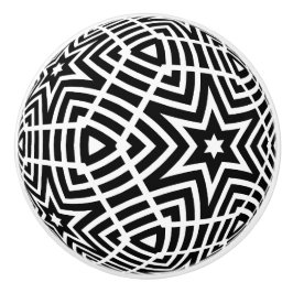 Kabinettverkleidung aus schwarzem und weißem Star Keramikknauf