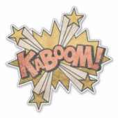 KABOOM! Vintages Comic Buch Steampunk Pop Kunst Aufkleber (Vorderseite)