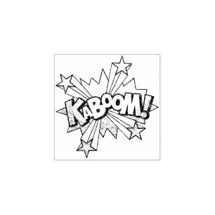 KABOOM! Vintages Comic Buch Steampunk Pop Kunst Gummistempel