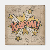 KABOOM! Vintages Comic Buch Steampunk Pop Kunst Magnet (Vorne)
