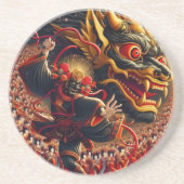 Kabuki-Drachen-Achterbahn Getränkeuntersetzer (Vorne)