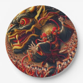 Kabuki Dragon Pappteller (Vorderseite)