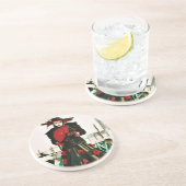 Kabuki Geisha Design Sandstein Untersetzer (Seite)
