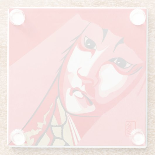 Kabuki Glass Untersetzer Square (Rückseite)