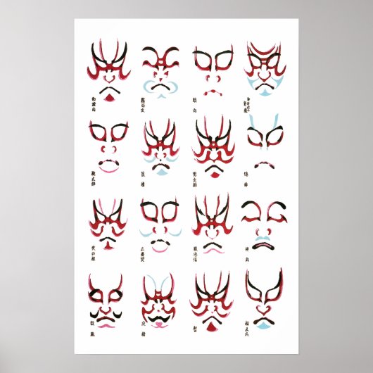 Kabuki Makeup Design Poster (Vorne)