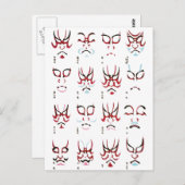 Kabuki Makeup Design Postkarte (Vorne/Hinten)
