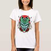 Kabuki Oni Maske und Skull T-Shirt (Vorderseite)
