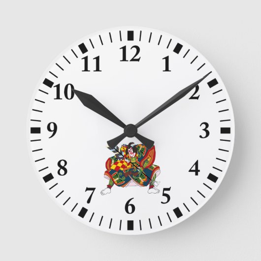 Kabuki Runde Wanduhr (Vorderseite)