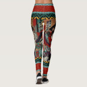 Kabuki Samurai-Krieger Woodblock Leggings (Rückseite)