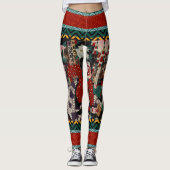 Kabuki Samurai-Krieger Woodblock Leggings (Vorderseite)