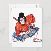 Kabuki Schauspieler Postkarte (Vorne/Hinten)