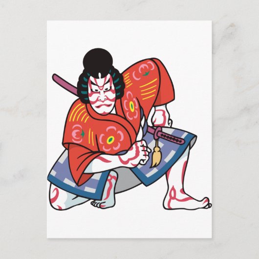 Kabuki Schauspieler Postkarte (Vorderseite)