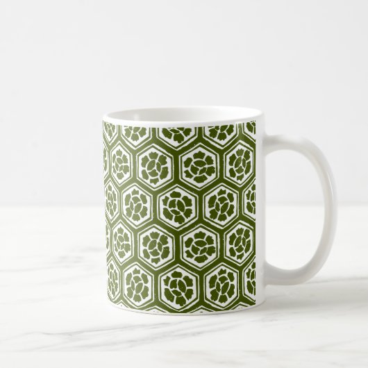 Kabuki-Stil - Blume in grün Kaffeetasse (Rechts)