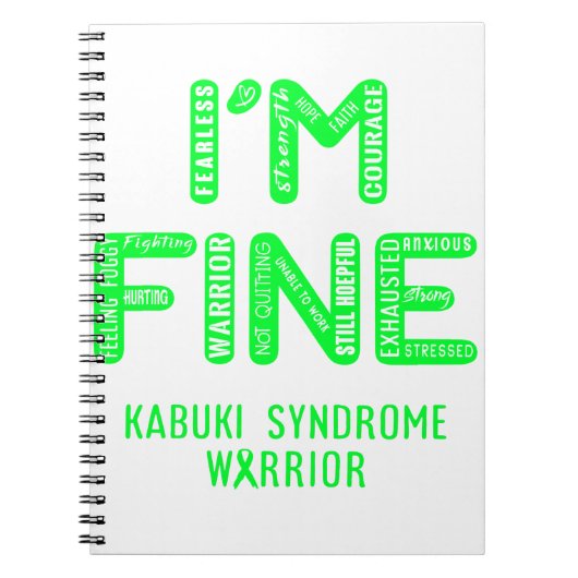 Kabuki-Syndrom Kriegrior - ICH BIN FINE Notizblock (Vorderseite)