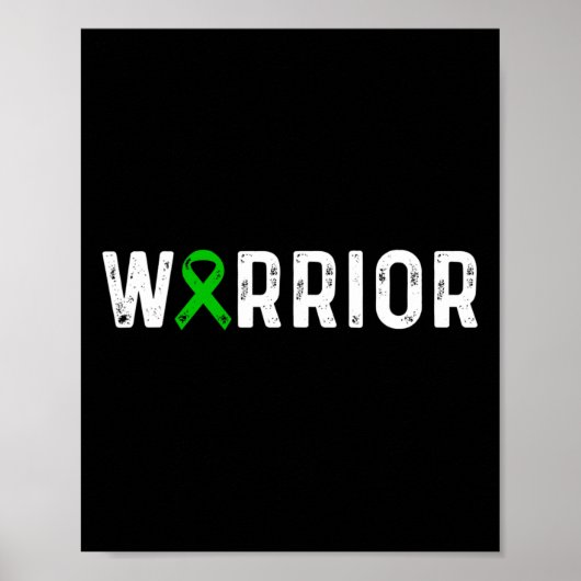 Kabuki-Syndrom Warrior Awareness Green Ribbon Kid Poster (Vorne)