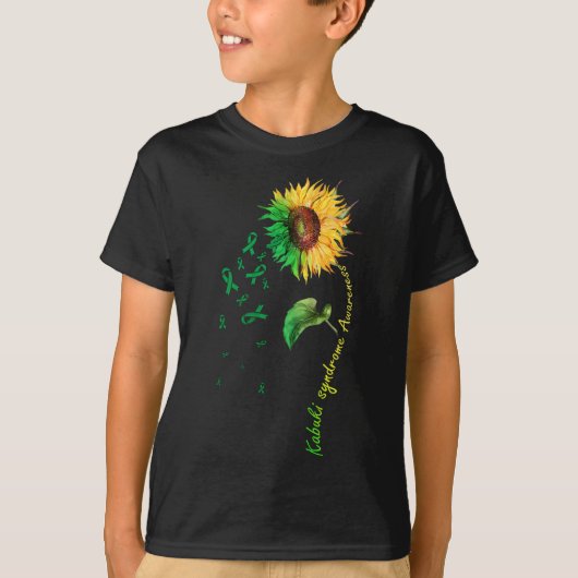 Kabuki Syndrome Awareness Sunflower Down Syndrome T-Shirt (Vorderseite)