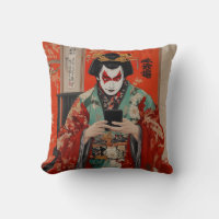 Kabuki und Keitai Throw Kissen