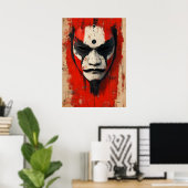 Kabuki Warrior Mask - Asiatische Tradition Poster (Heimbüro)