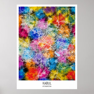 Kabul Afghanistan City Map Poster
