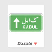 Kabul, Afghanistan Highway Traffic Street Sign Aufkleber (Blatt)