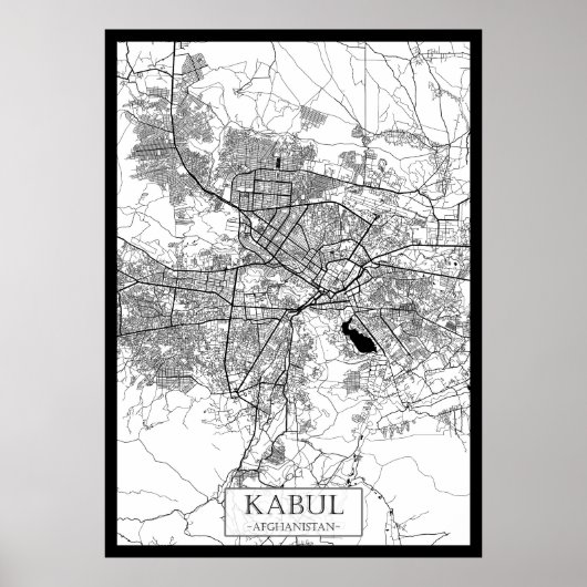 Kabul Afghanistan Karte Poster (Vorne)