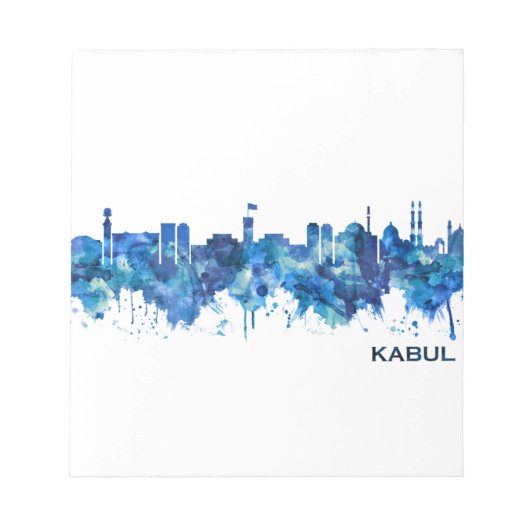 Kabul Afghanistan Skyline Blue Notizblock (Vorderseite)