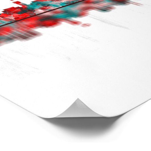 Kabul Afghanistan Skyline Poster (Ecke)