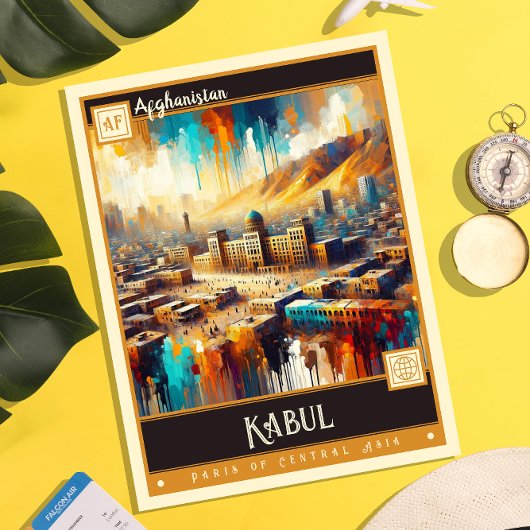 Kabul, Afghanistan | Vintage Malerei Postkarte