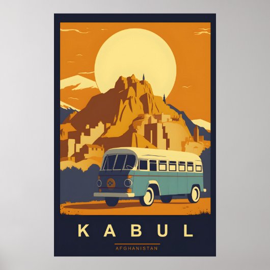 Kabul, Afghanistan Vintage Travel Poster (Vorne)