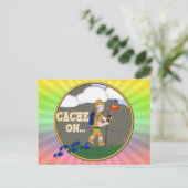 KACHE AN! GEOCACHING GRANNY GRAY HAIR POSTKARTE (Stehend Vorderseite)