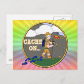 KACHE AN! GEOCACHING GRANNY GRAY HAIR POSTKARTE (Vorne/Hinten)