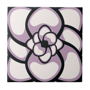 Kachel, Abstrakte Blume 3, Lavendel Lila Fliese