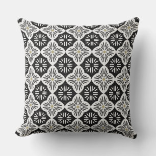 Kachel casablanca Grafik in Schwarz-Weiß-Muster Kissen