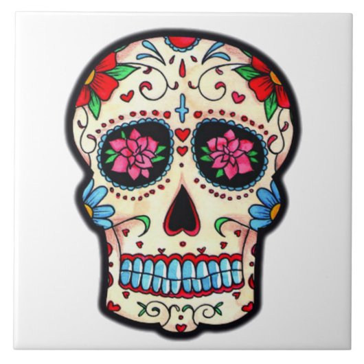 Kachel Mexikanischer Totenkopf (Vorderseite)