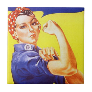 Kachel Vintage Rosie the Riveter Ikonische Retro-W