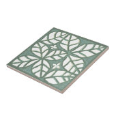 Kachelboden, grün und weiß Ovatblatt Fliese (Seite)