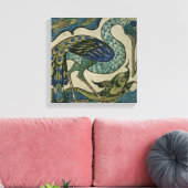 Kacheldesign von Heron und Fisch, von Walter Crane Leinwanddruck (Insitu (Wohnzimmer))
