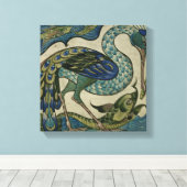 Kacheldesign von Heron und Fisch, von Walter Crane Leinwanddruck (Insitu (Holzboden))