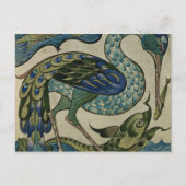 Kacheldesign von Heron und Fisch, von Walter Crane Postkarte (Vorderseite)