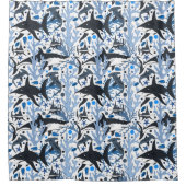 Kachelkacheln für niedliche Strandhaie Duschvorhang (Vorderseite)