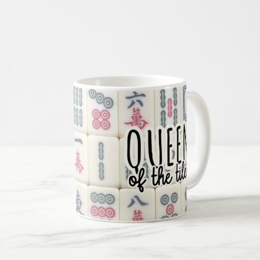 Kachelkönigin | Funny Mah Jongg Kaffeetasse (VorderseiteRechts)