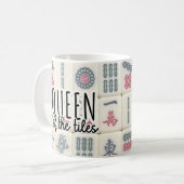 Kachelkönigin | Funny Mah Jongg Kaffeetasse (Vorderseite Links)