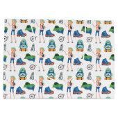 Kachelmuster aus coolem Camping Party Große Geschenktüte (Rückseite)